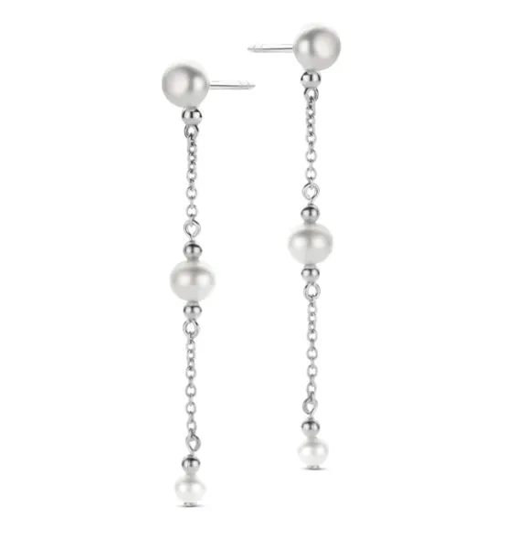 Athena Ohrringe - Sterlingsilber - Süßwasserperlen